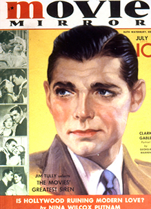 Clark Gable on Cover of Screenland Magazine